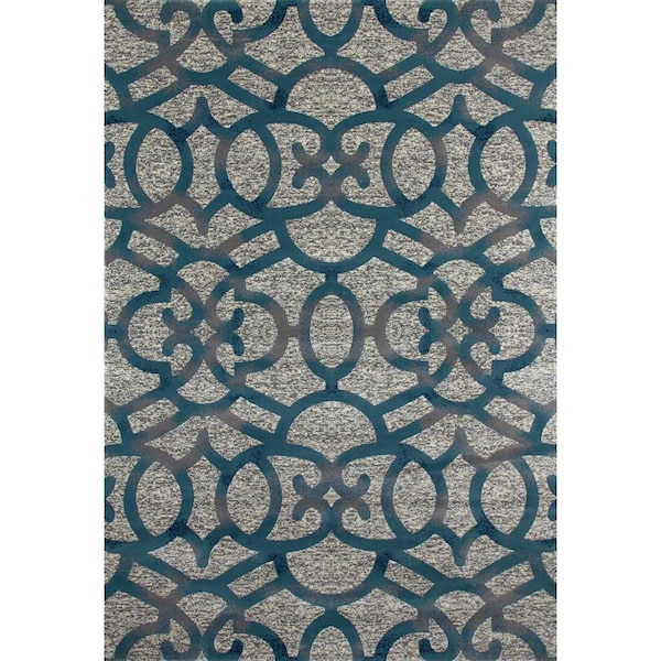 Standalone 2 x 4 ft. Bastille Collection Trellis Woven Area Rug - Light Gray ST3535647 - main